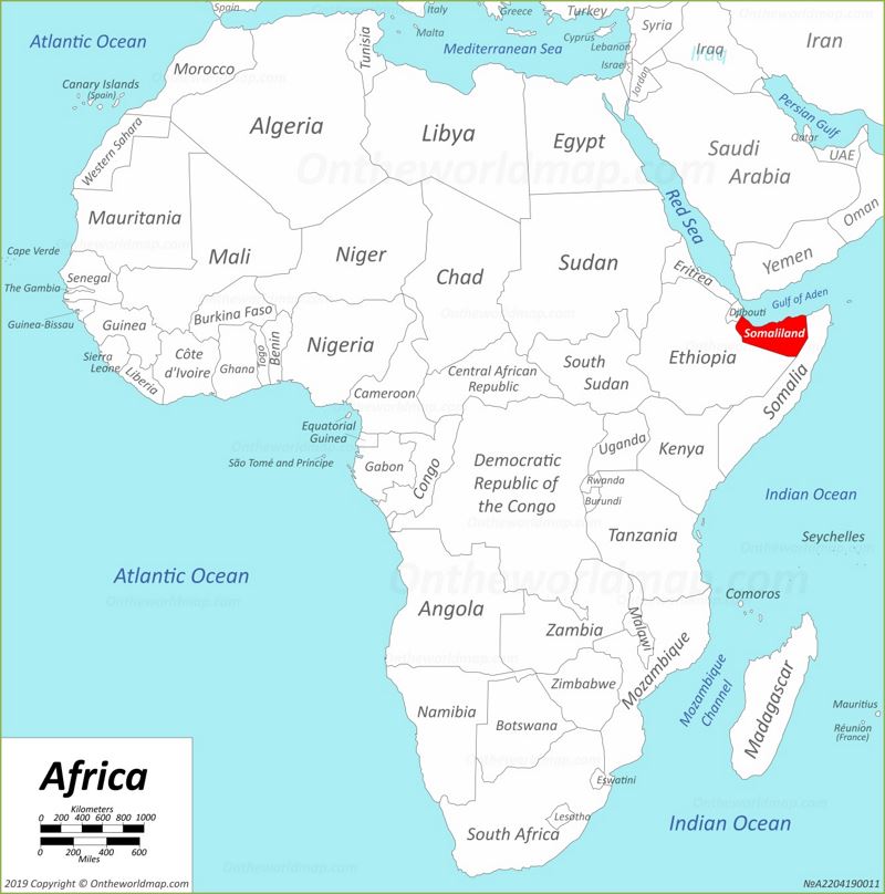 Somaliland Location On The Africa Map