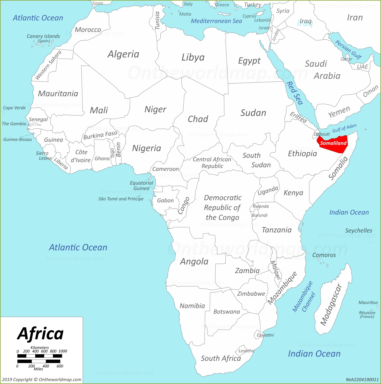 Somaliland Location On The Africa Map Ontheworldmap Somaliland Location On The Africa Map Ontheworldmap