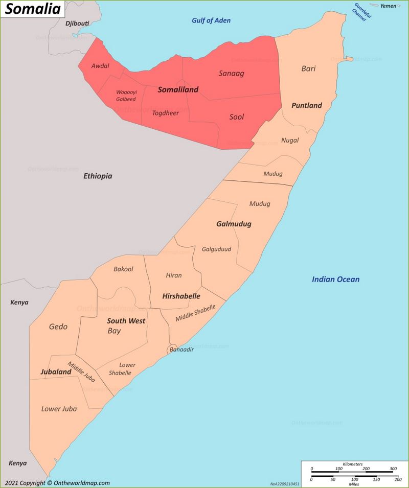 Somaliland Location On The Somalia Map