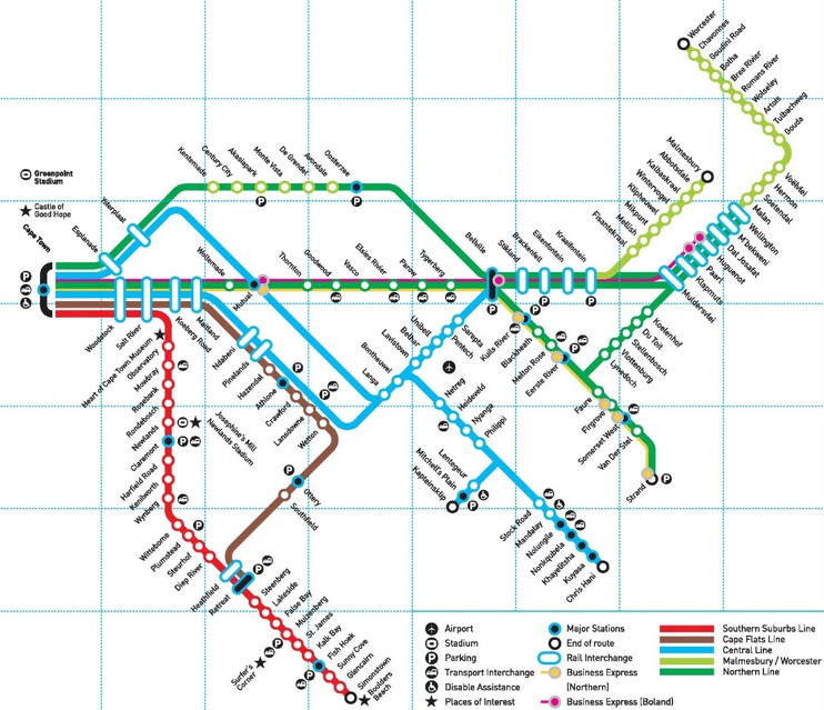 Cape Town rail map