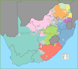 Map of languages in South Africa