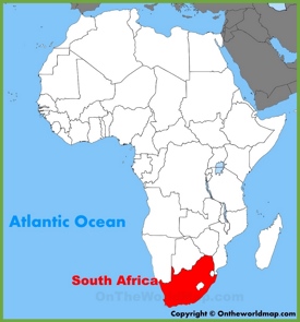 South Africa location on the Africa map