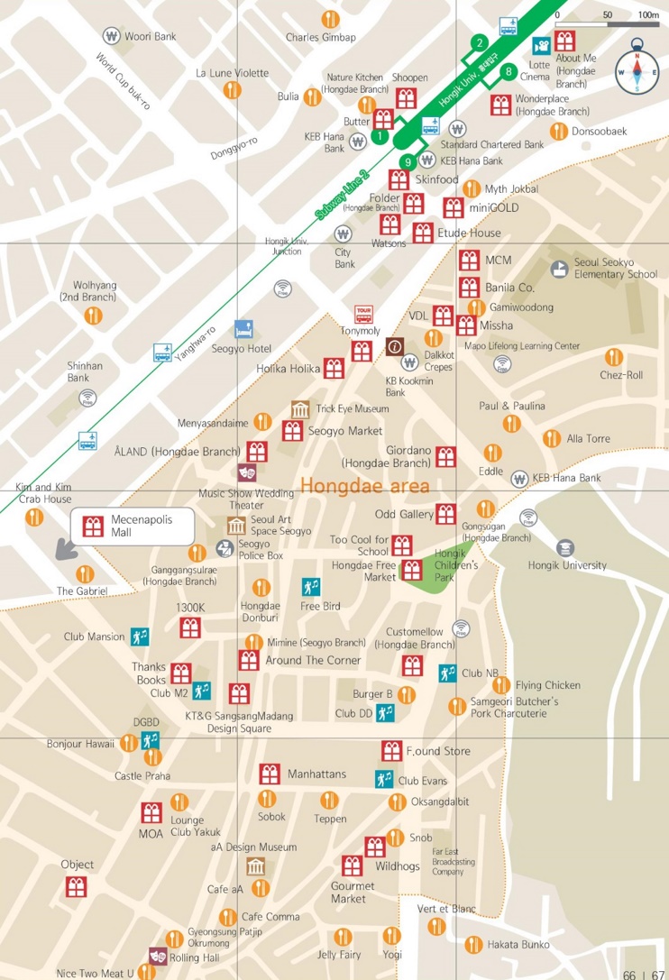 Hongdae shopping map