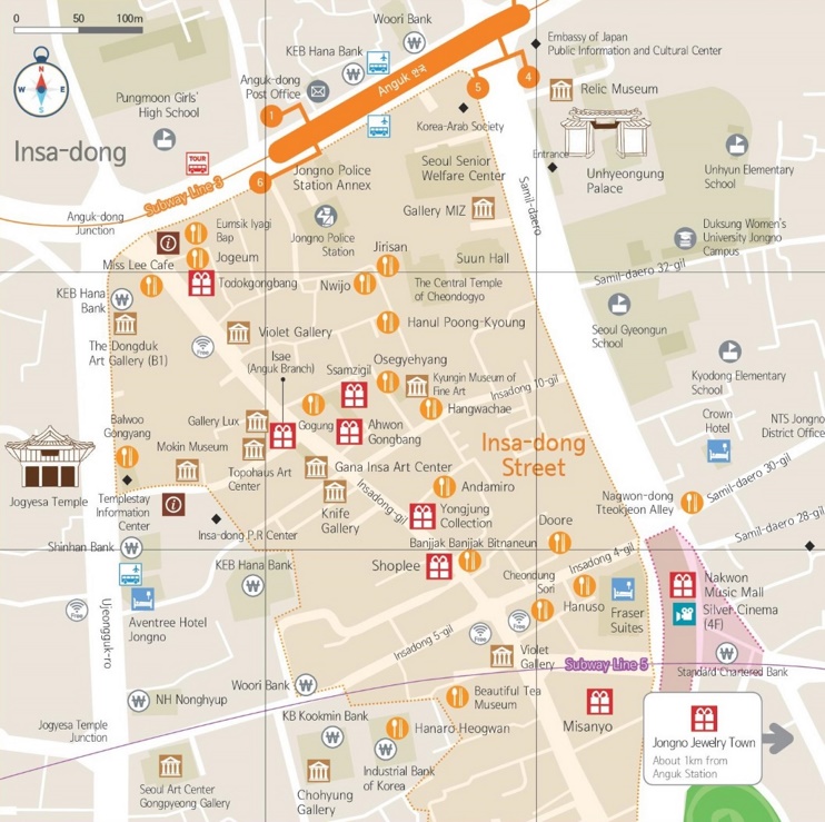 Insa-dong shopping map