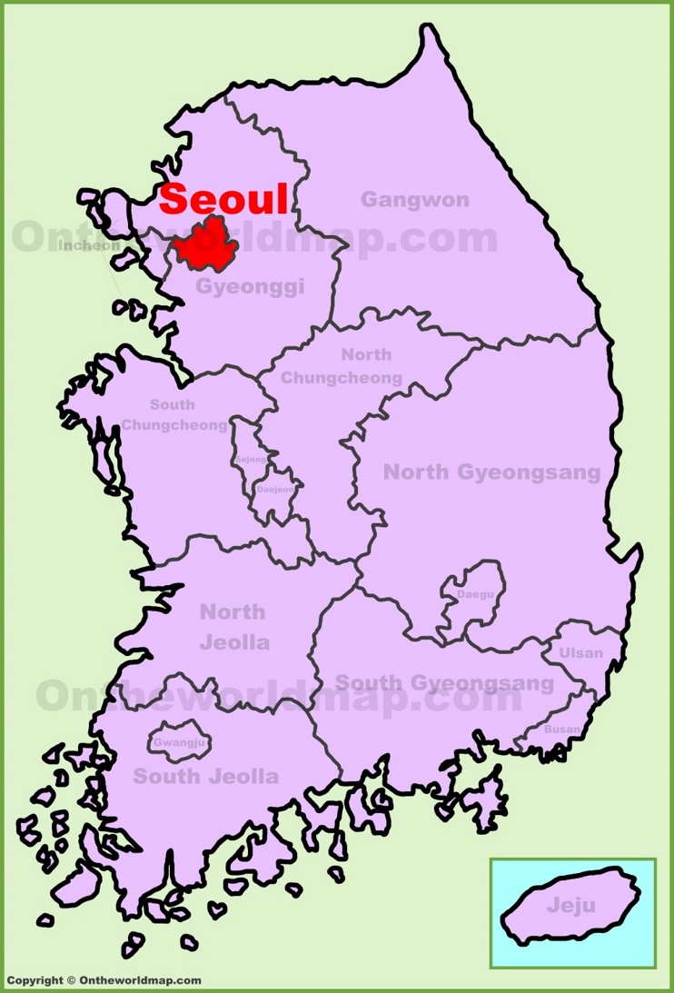 Seoul location on the South Korea Map