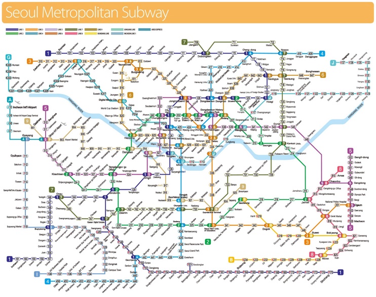 Seoul metropolitan subway map