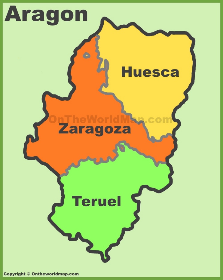 Aragón Provincias Mapa