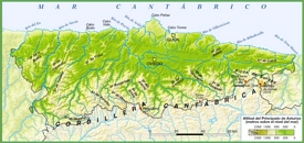 Asturias - Mapa Fisico