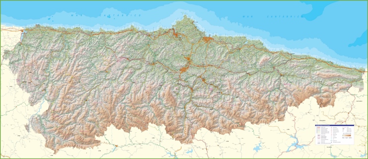 Large Detailed Map Of Asturias With Cities And Towns Ontheworldmap