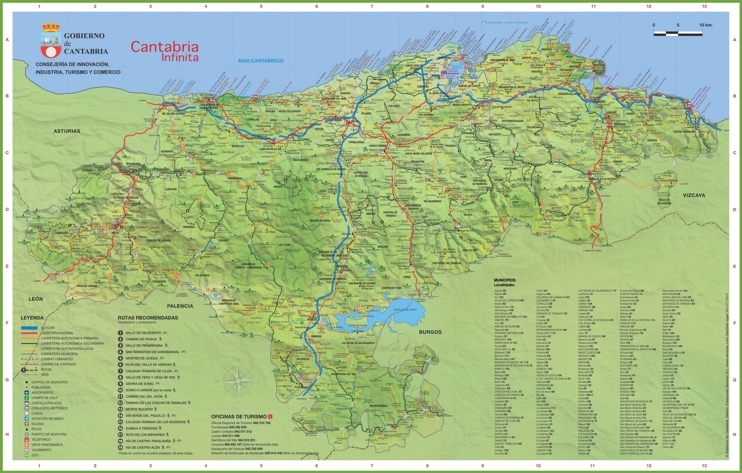 Cantabria travel map