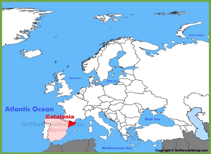 Catalonia location on the Europe map