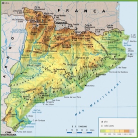 Cataluña - Mapa Fisico