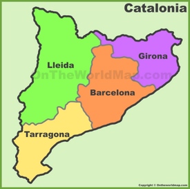 Cataluña Provincias Mapa