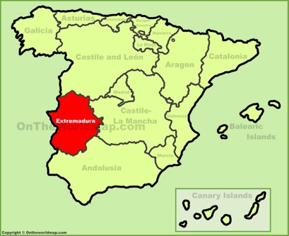 Extremadura Location Map