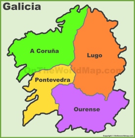 Galicia provinces map