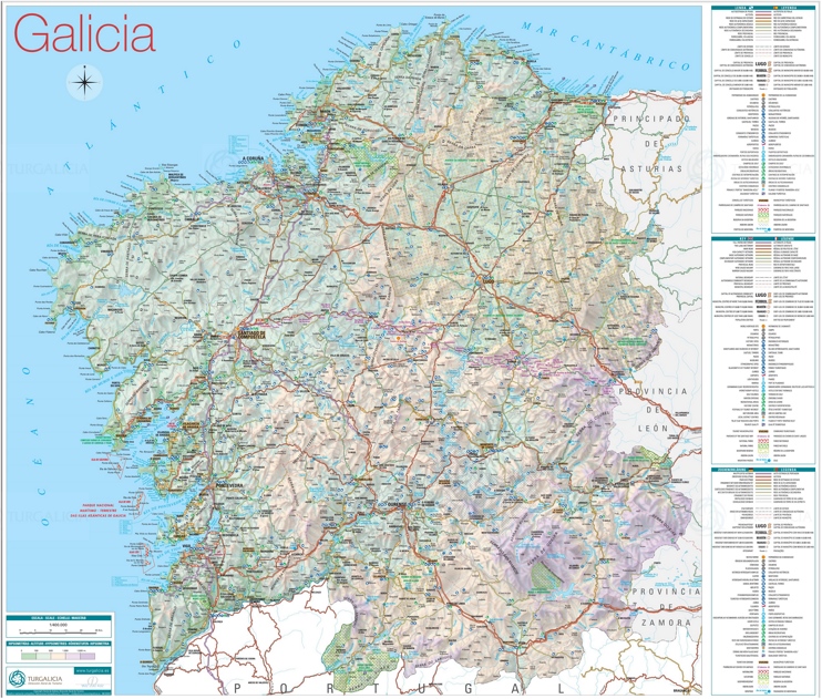 Galicia tourist map