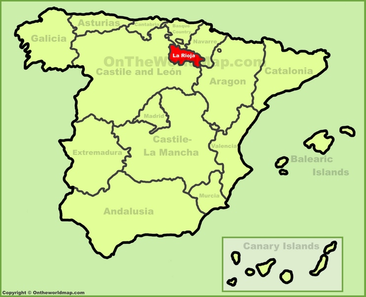 La Rioja location on the Spain map