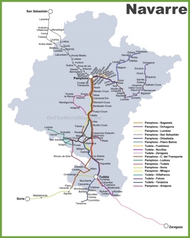 Navarre railway map