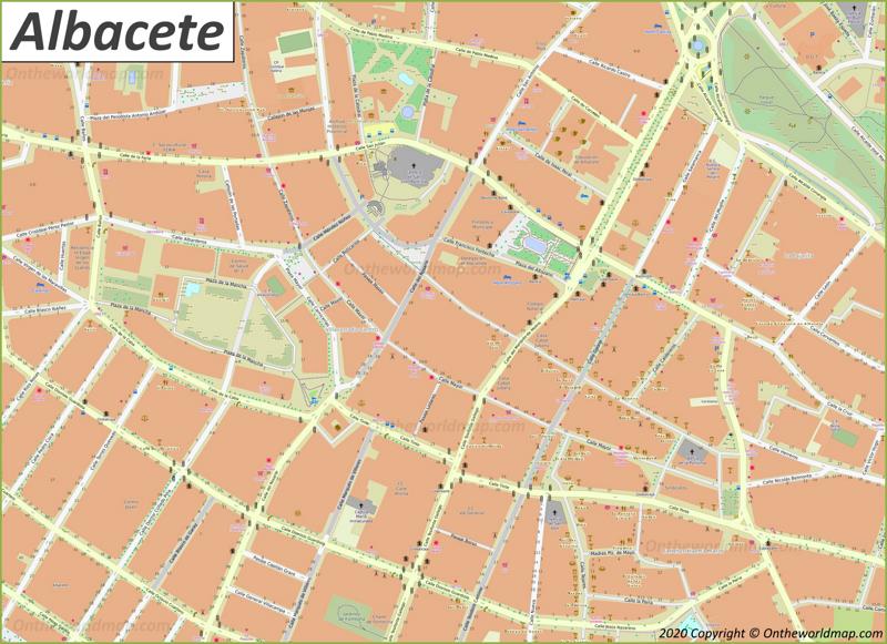 Albacete - Mapa del centro de la ciudad