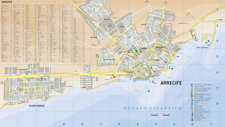 Arrecife tourist map