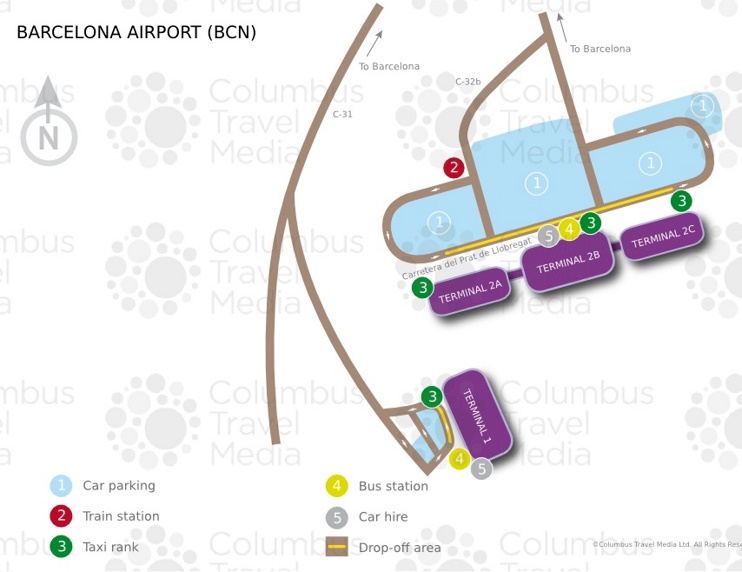 Barcelona airport map