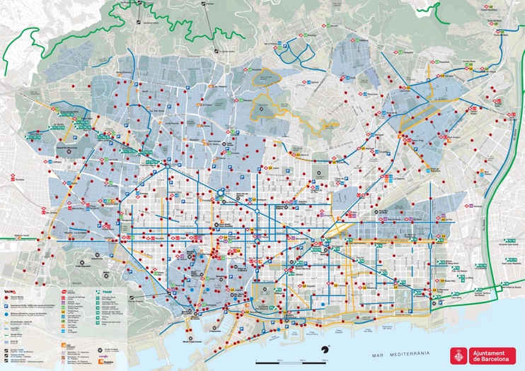 Barcelona bike map
