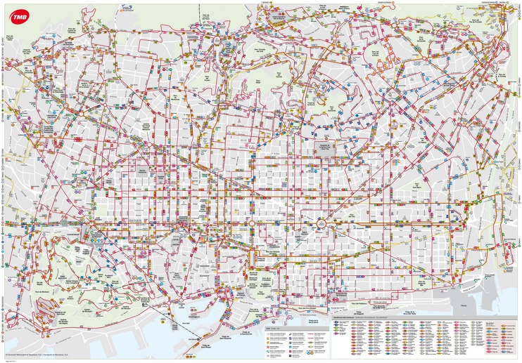 Barcelona Bus Map
