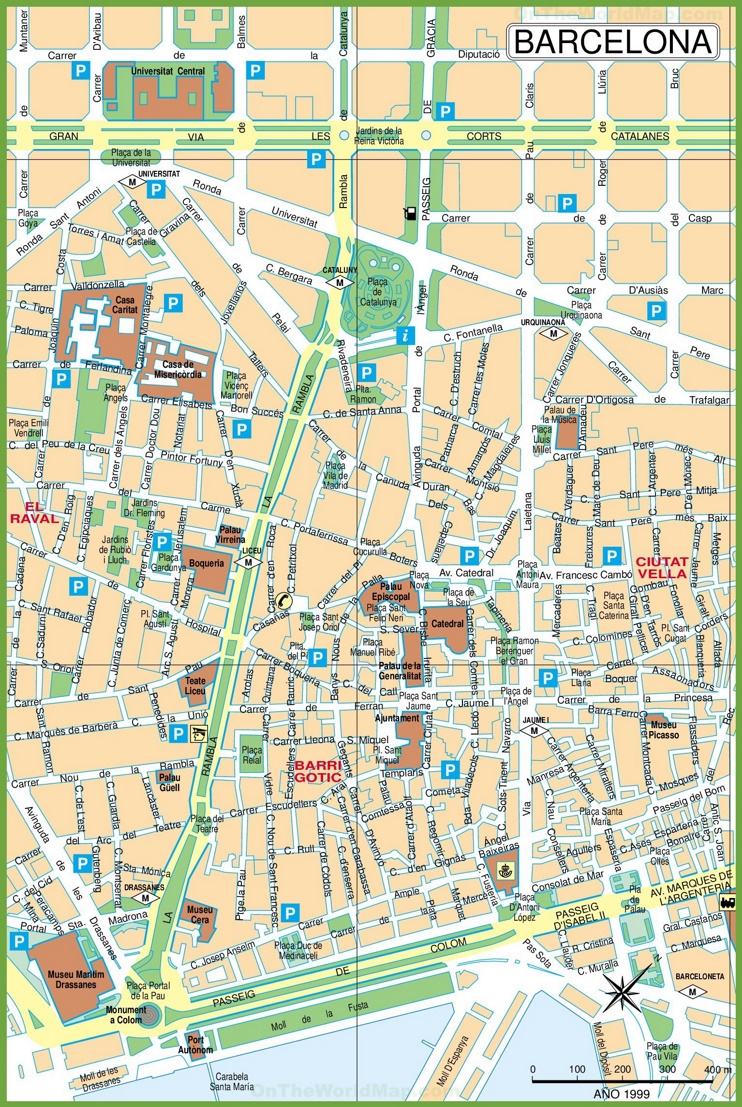 Barcelona city center map