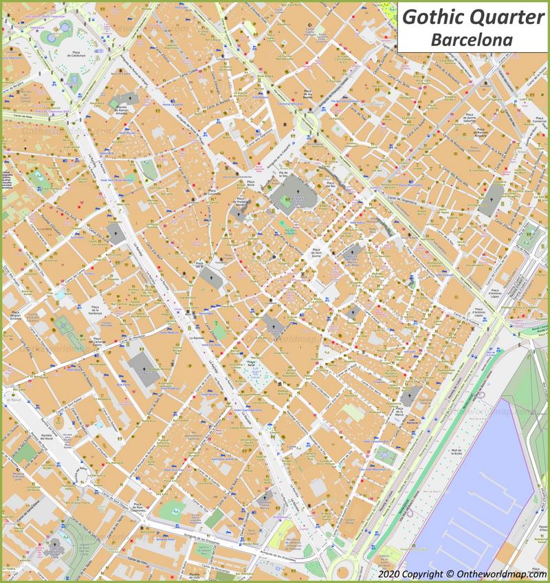Barcelona Gothic Quarter Map