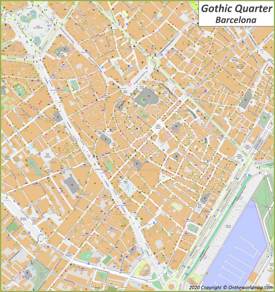 Mapa del Barrio Gótico de Barcelona