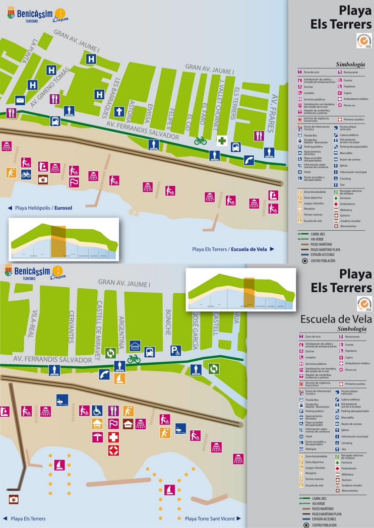 Playa Els Terrers mapa