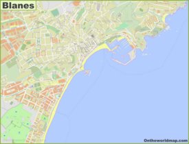 Detailed map of Blanes