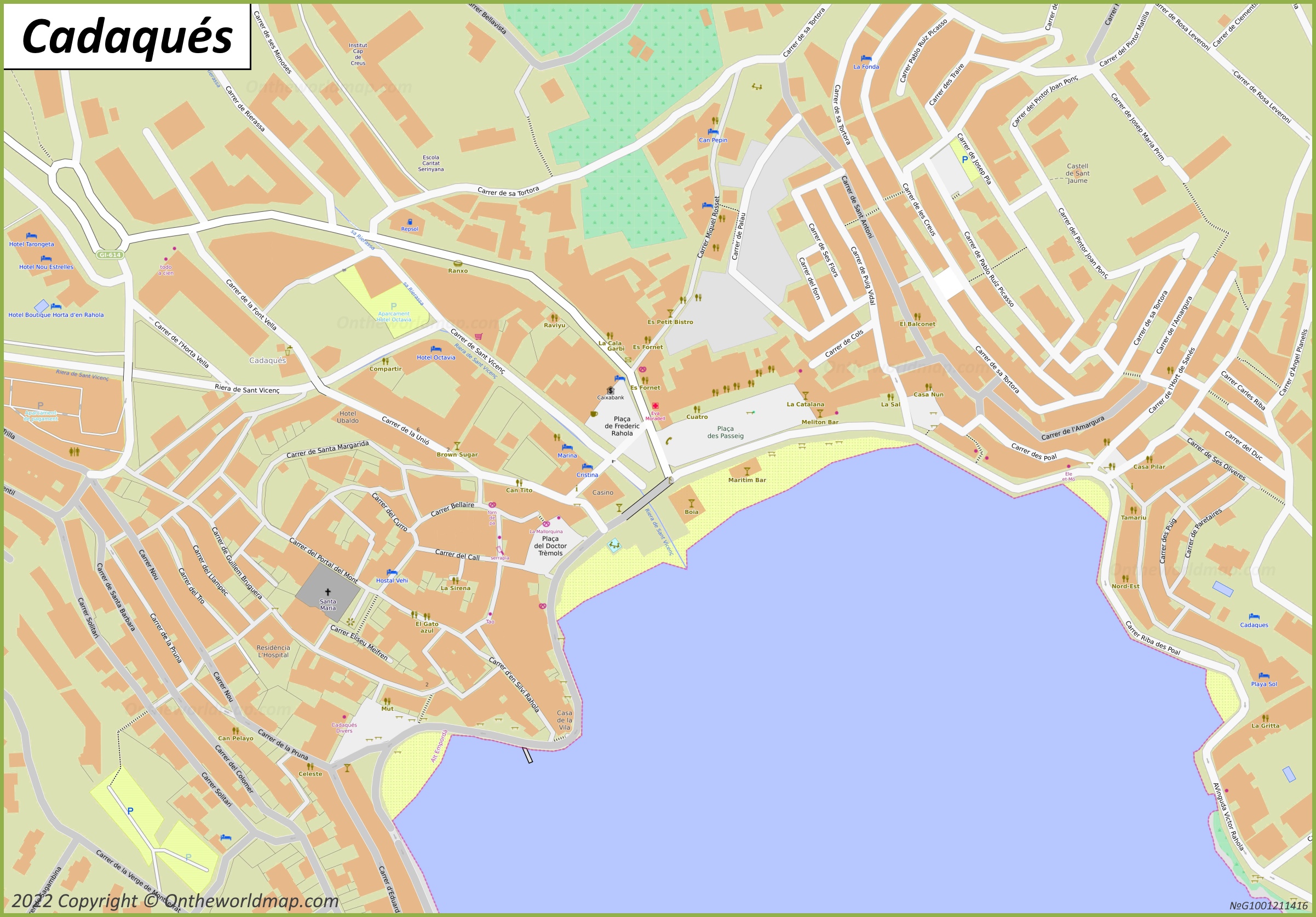 Cadaqués Town Centre Map