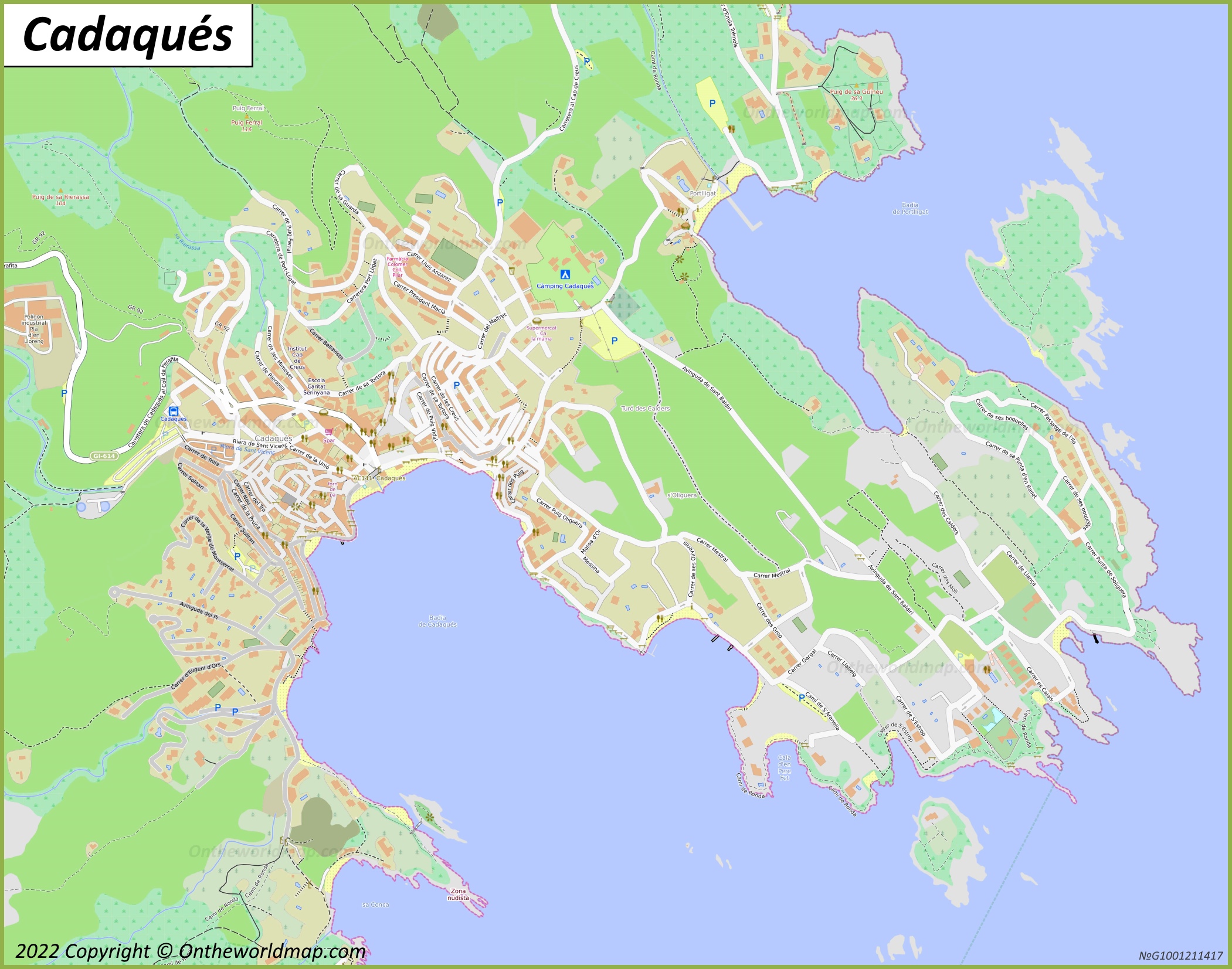Mapa de Cadaqués