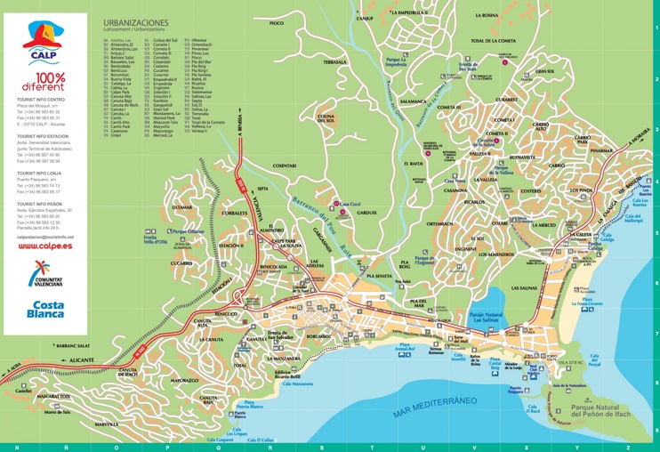 Calpe - Mapa Turistico