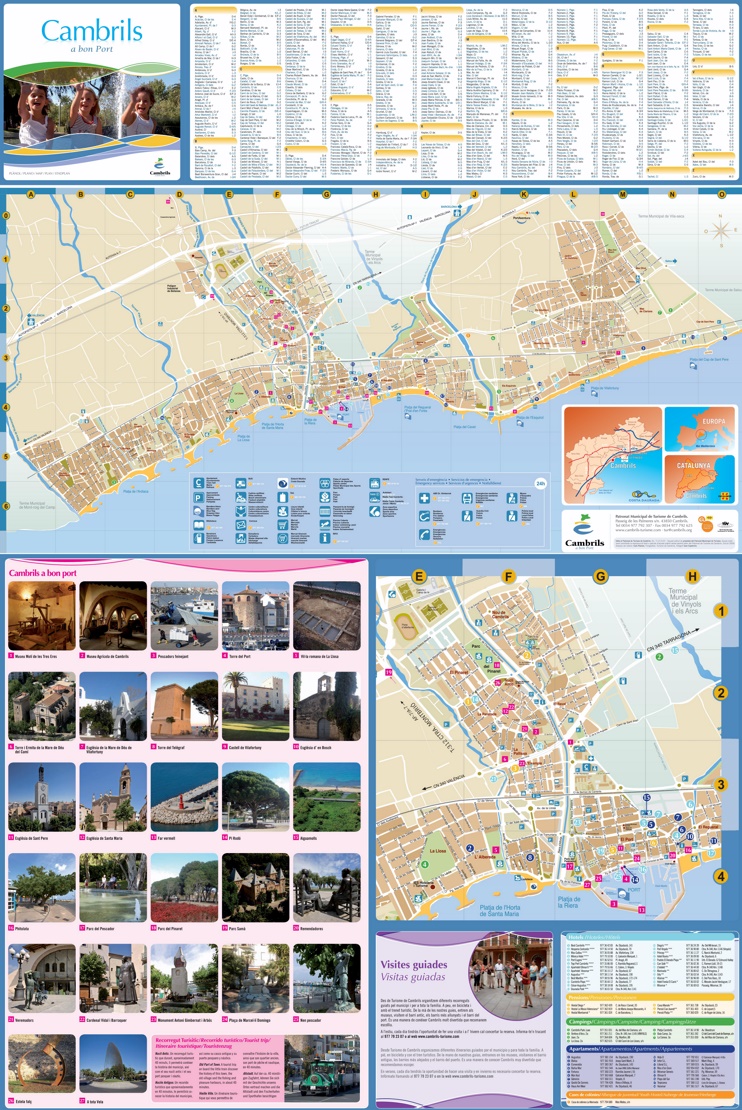 Large detailed tourist map of Cambrils