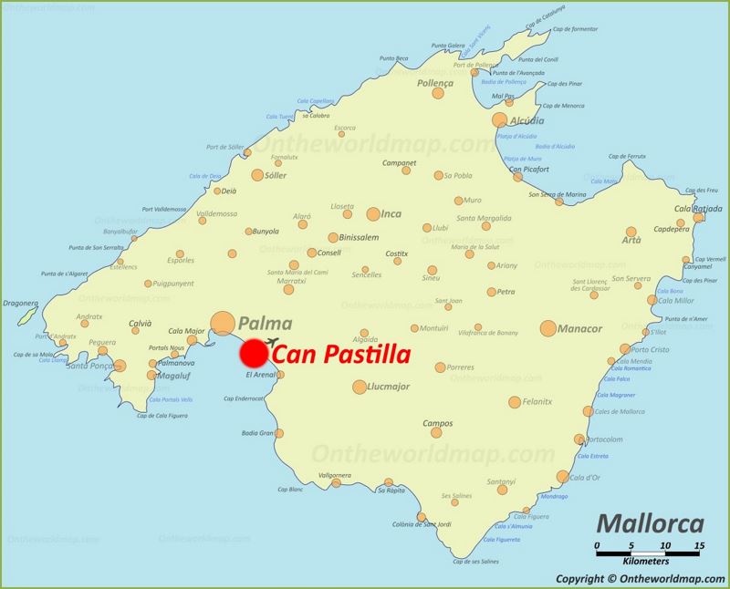 Can Pastilla Map  Mallorca, Spain  Detailed Maps of Can Pastilla