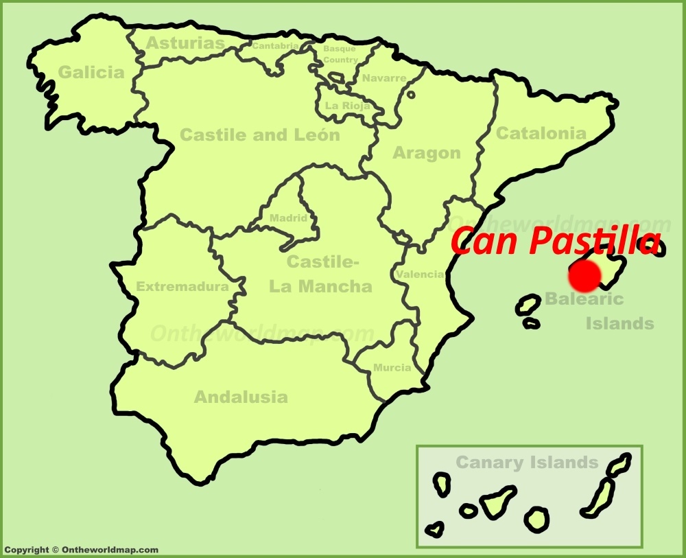 Can Pastilla en el mapa de España