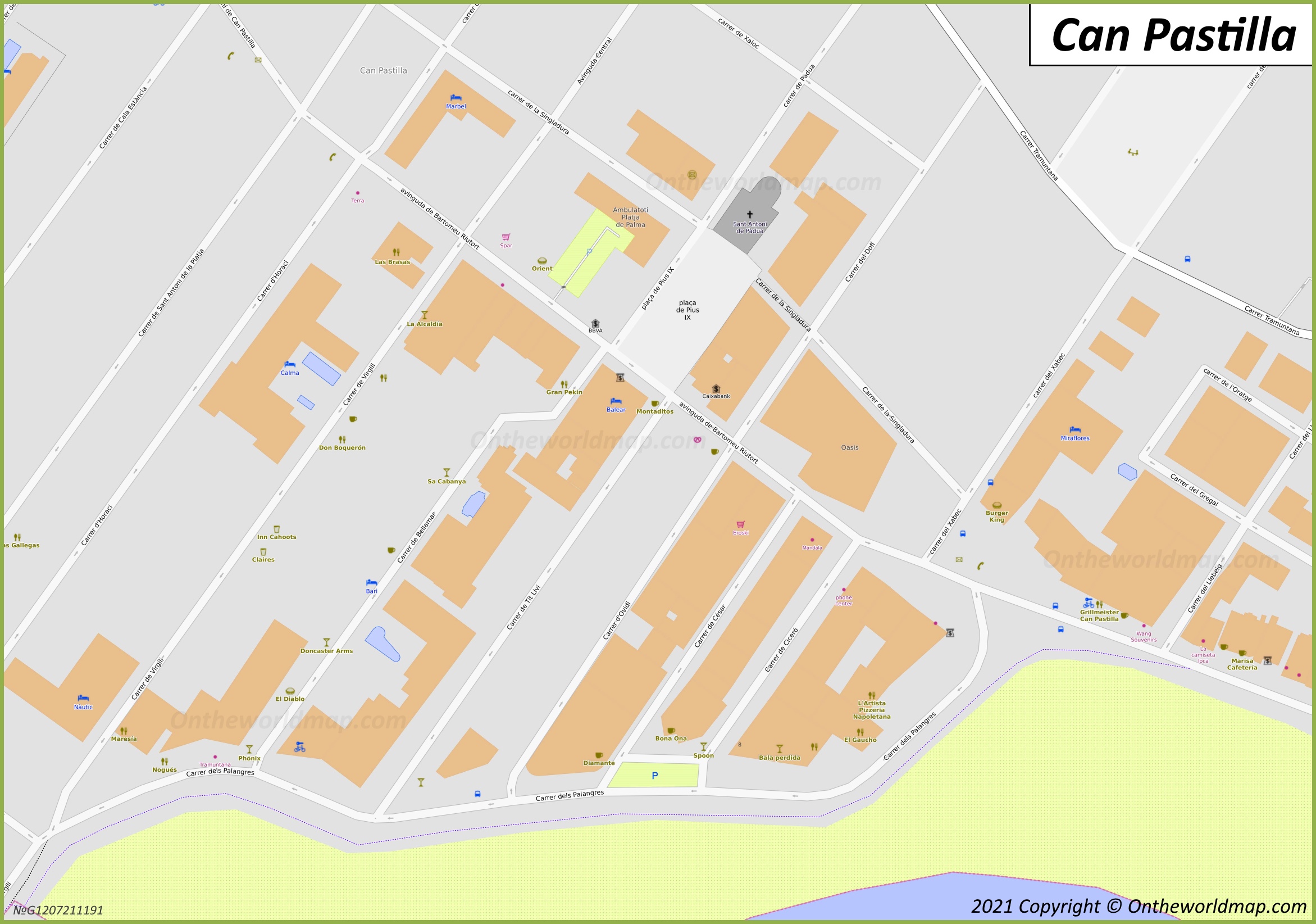 Can Pastilla Town Center Map