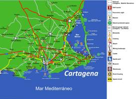 Mapa Turístico de Alrededores de Cartagena