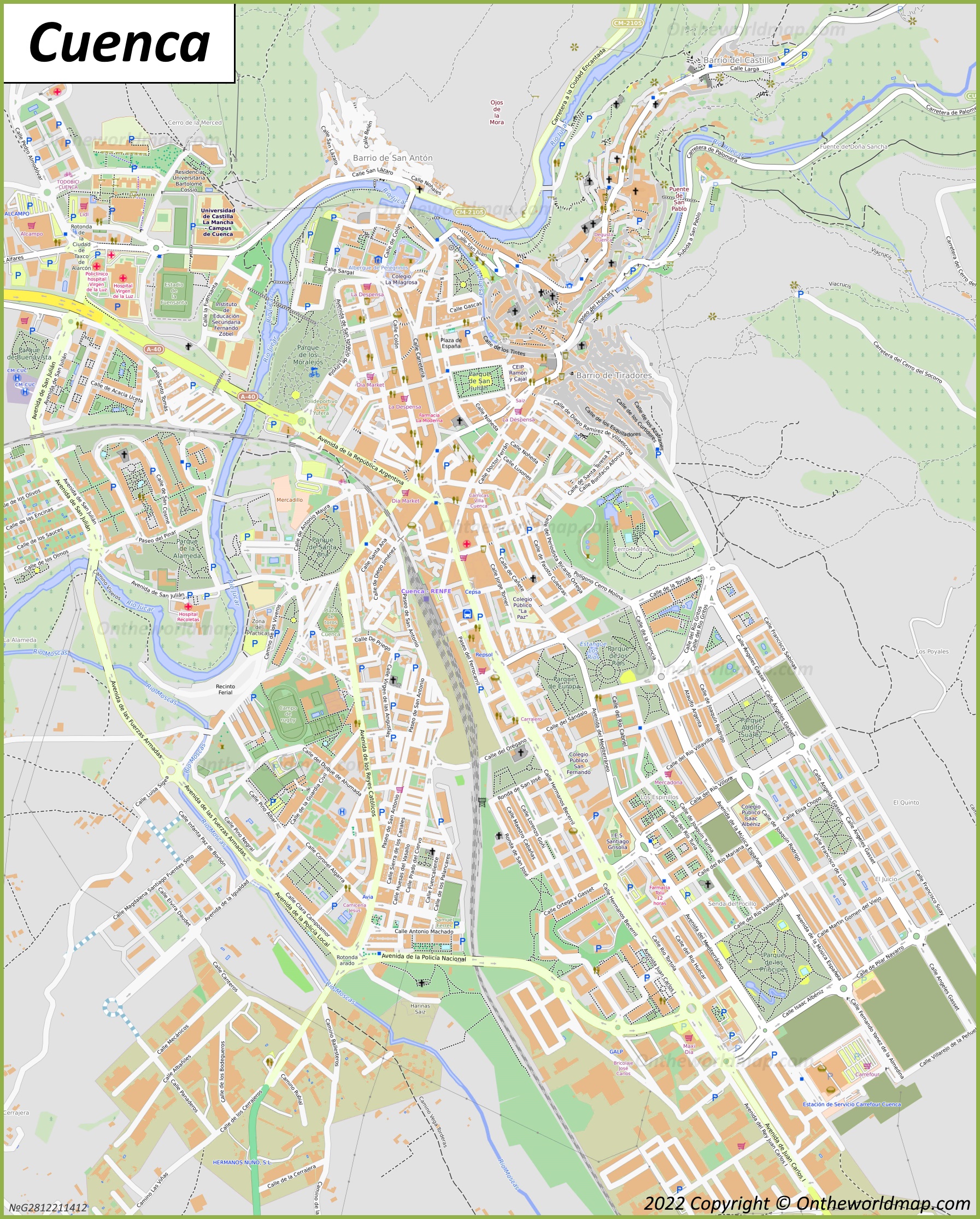aterrizaje Habubu Mitones Cuenca Mapa | España | Mapas Detallados de Cuenca