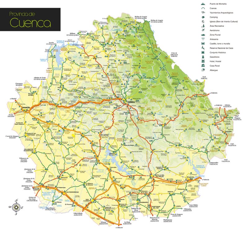 Province of Cuenca Tourist Map