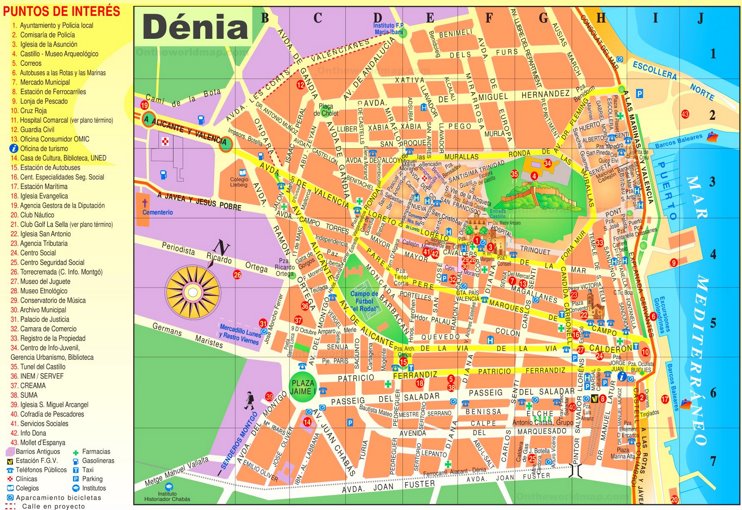 Denia tourist map