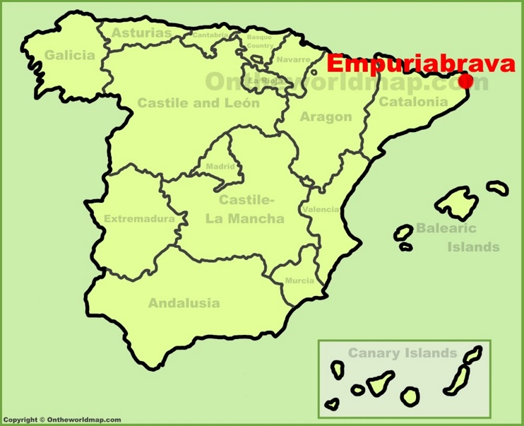 Empuriabrava location on the Spain map