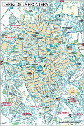 Jerez de la Frontera - Mapa del centro de la ciudad