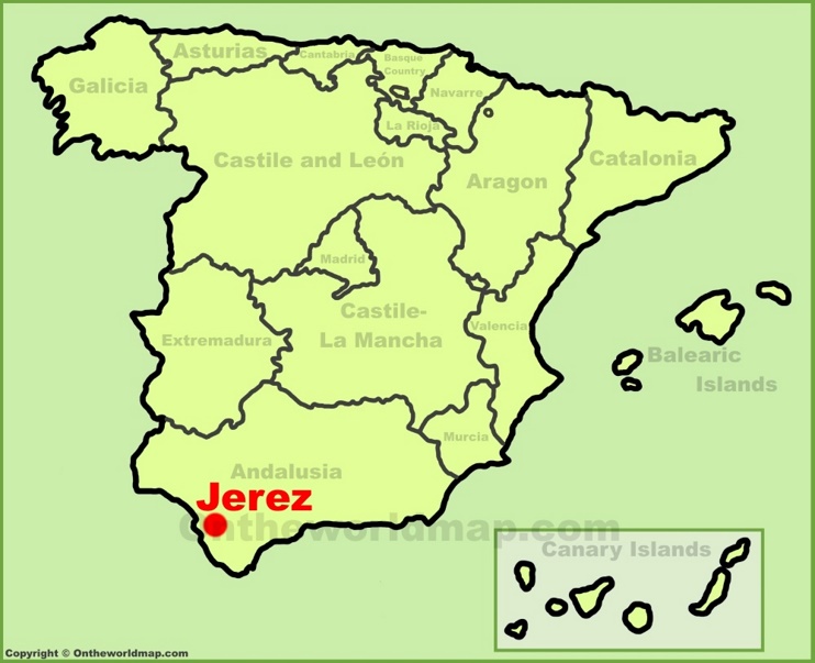 Jerez de la Frontera location on the Spain map