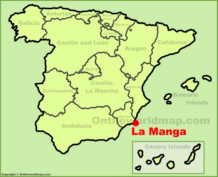 La Manga location on the Spain map