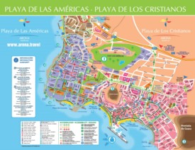 Los Cristianos and Playa de las Américas sightseeing map
