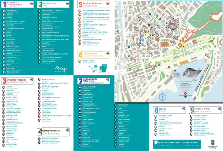 Malaga shopping map
