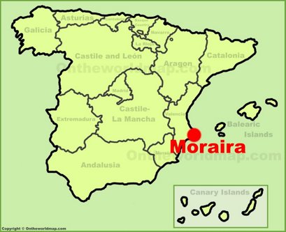 Moraira Location Map